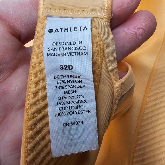 Athleta Women's Advance Bra B-G Size 32D Sunset Orange & Oxidized Yellow Active - Picture 7 of 9